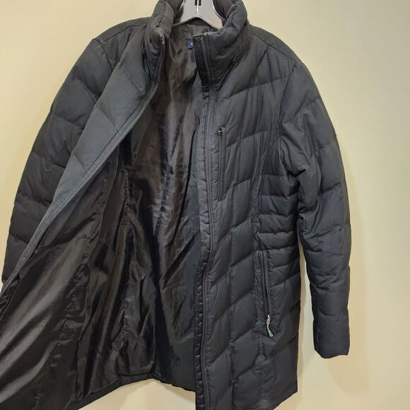 Lands' End black woman's down puffer winter coat mid thigh length size large - Picture 5 of 10